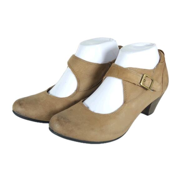 Taos Women's Studio US7,5 EU38 Tan Leather Hees Comfy Pump Mary Jane Shoes - Picture 1 of 16